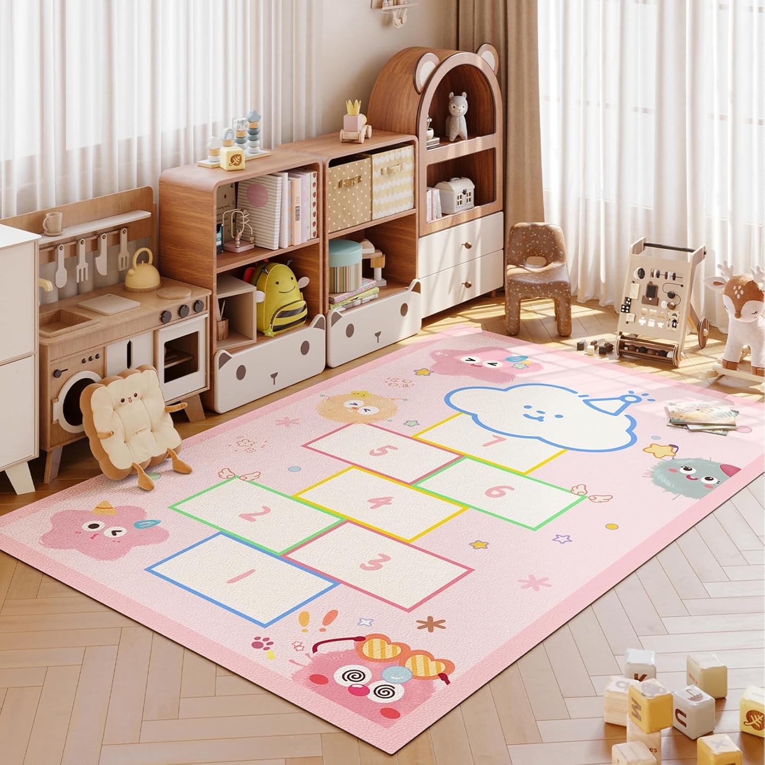 ラグ キッズマット プレイマット 道路 交通 地図 線路 車柄 PVC革 拭ける PU革 撥水 滑り止め付き 防音 防カビ 早期教育 知育 おもちゃマット 保育園 幼稚園 部屋飾り カーペット 面白い