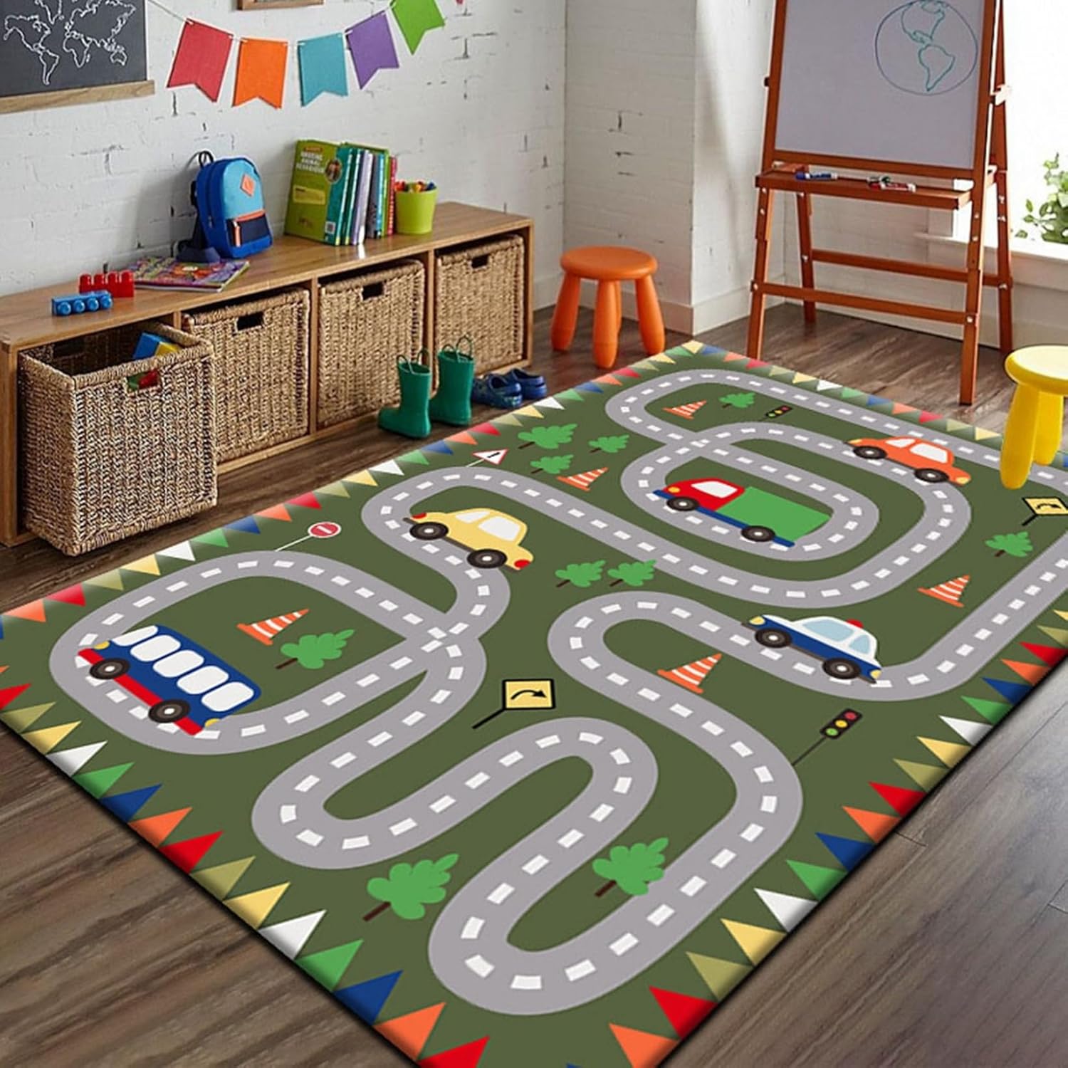 赤ちゃん ベビー プレイマット 遊びマット 道路 教育玩具 早期教育 大判 子供用 防汚 ずれない 保温性 耐磨耗性 柔軟 防音 水洗い 家庭用 子供部屋 寝室 居間 160*230cm ホール ベッ