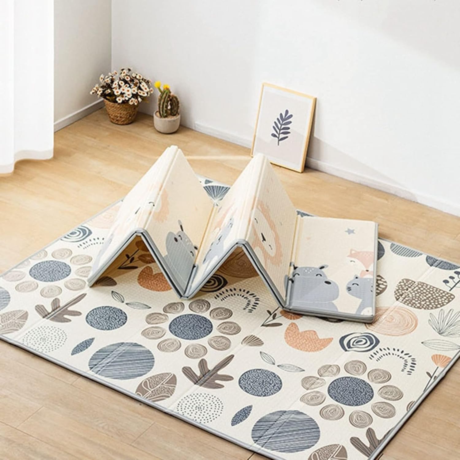 ベビープレイマット 赤ちゃん 折りたたみ 防音 防水 安全素材 ベビーマット 両面使用可 滑り止め 新生児 折りたたみマット 防汚 防音 知育促進 滑らない 防臭 柔軟 出産祝い 寝室 子供部屋 19