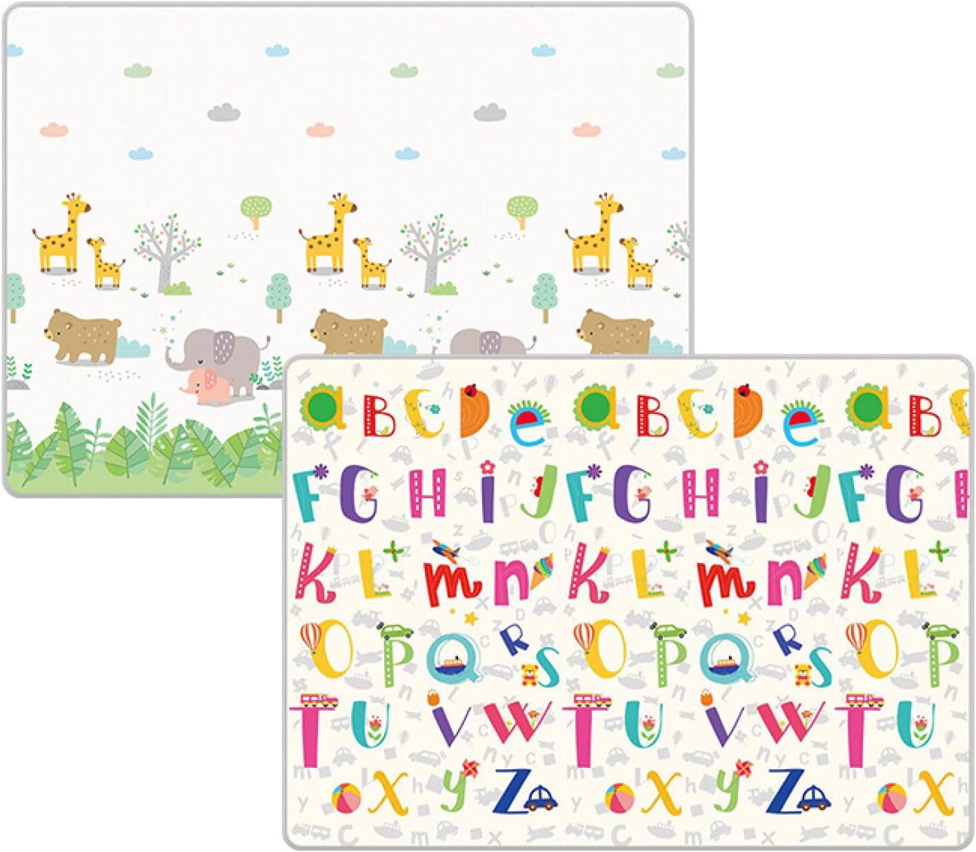 ベビープレイマット 新生児折りたたみマット 爬行パッド 折りたたみ 遊びカーペット 無害 手 滑り止め付き 両面使用 無毒 衝撃吸収 五感刺激 耐磨耗性 贈り物 御祝 和室 洋室 床暖房対応