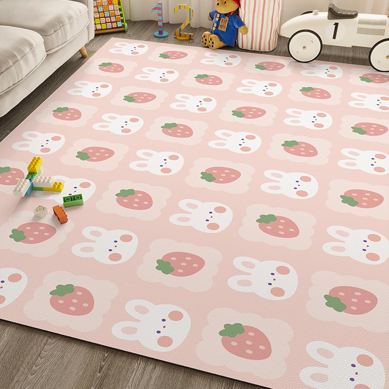 ラグマット カーペット PU革 PVC 防水 防汚 拭ける 大判 可愛い柄 子供部屋 防ダニ 抗菌 防臭 キッズカーペット プレイマット 大きめ コンパクト リビング ベッドルーム 屋内 新生活 一人