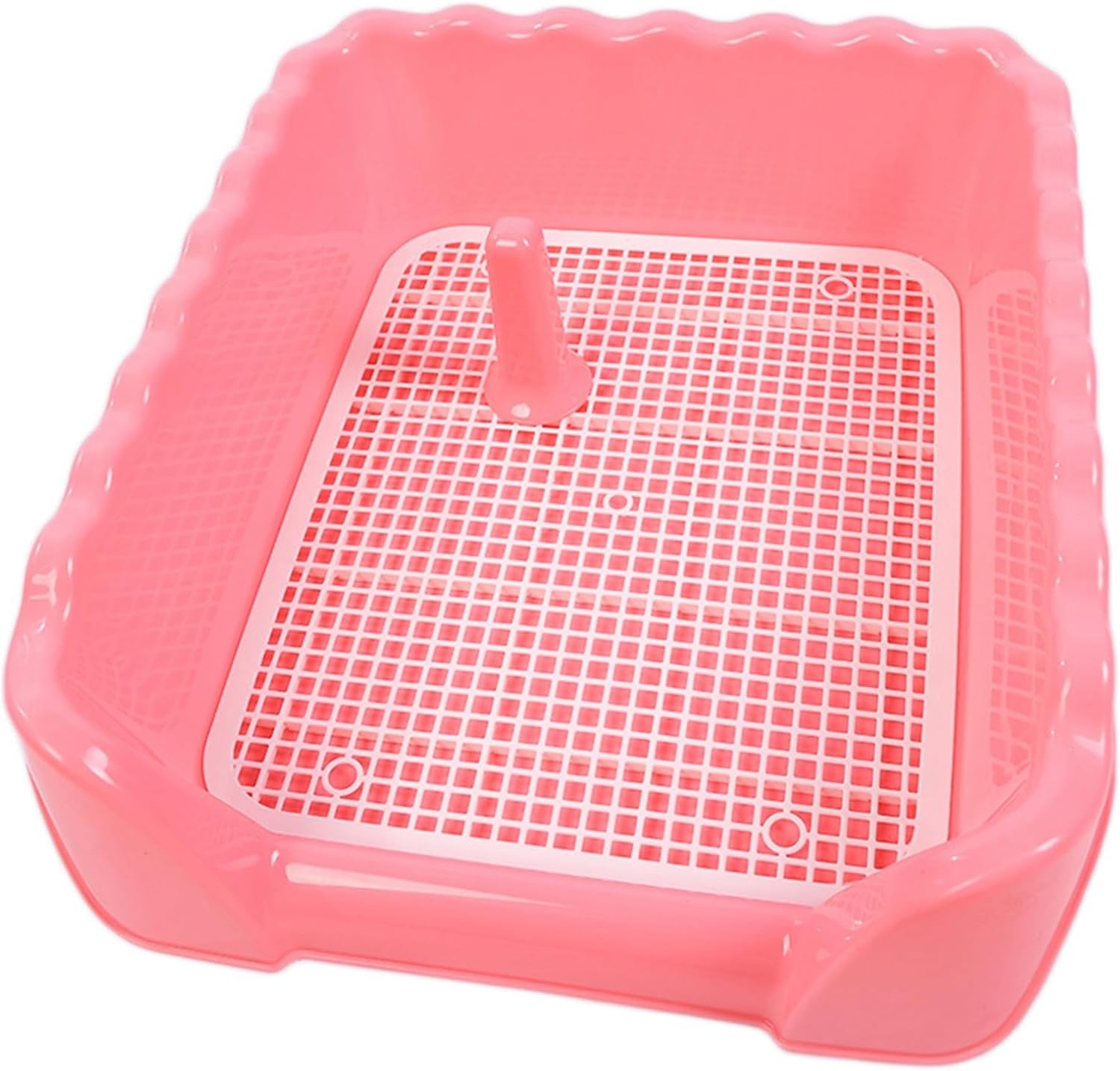 犬のトイレ 尿柱付き 囲い 壁付きトイレ PP樹脂 細かいメッシュ 床を保護し足を乾燥させ 丸洗い可能 いたずら防止 ペットトレイ しつけ用トイレトレー 床を保護 トレーニング 中小型犬