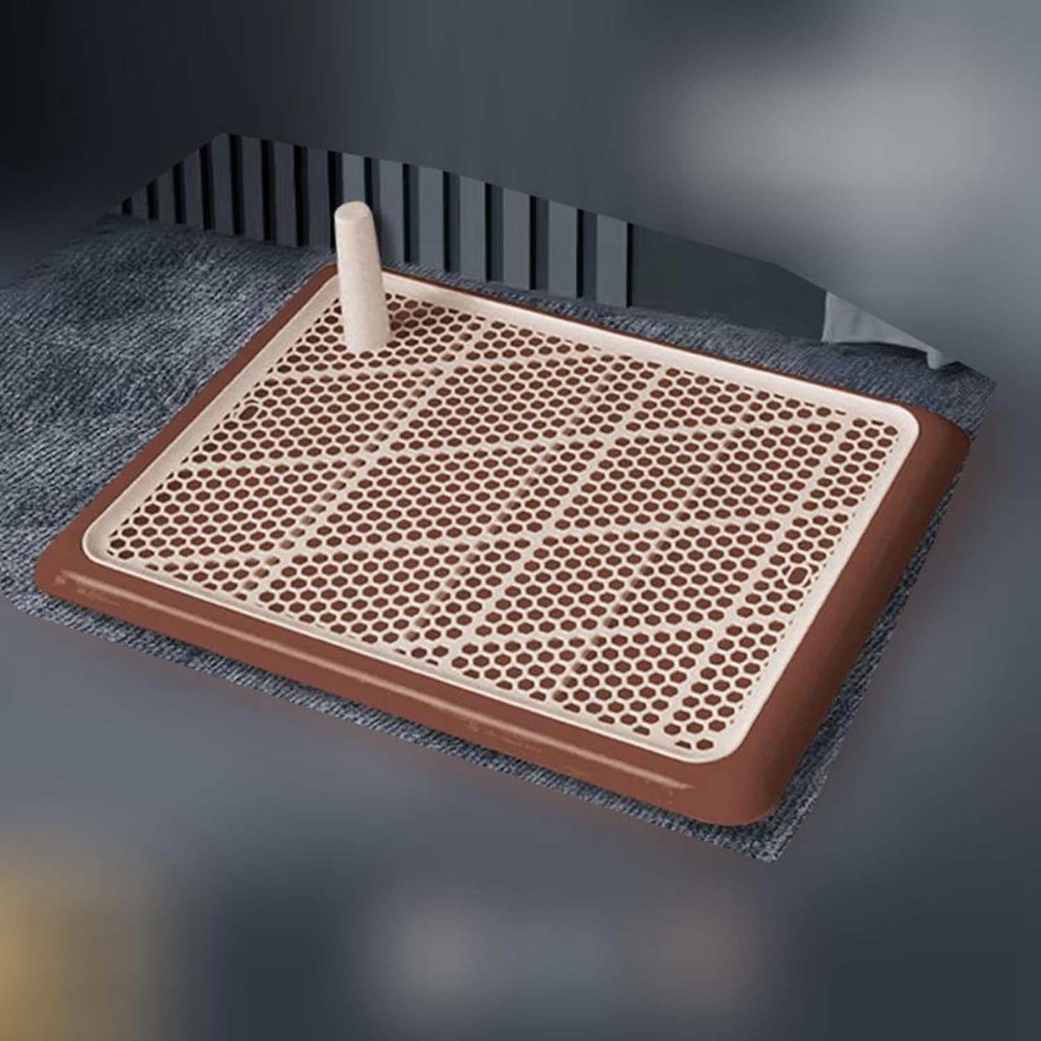 犬用トイレトレー 犬しつけ用トイレ メッシュカバー付 2層 マーキングポール付き おしっこ飛散防止ペットトレー ペットトレーニング ペットトイレトレー しつけ 犬猫用 ペット用品 洗える