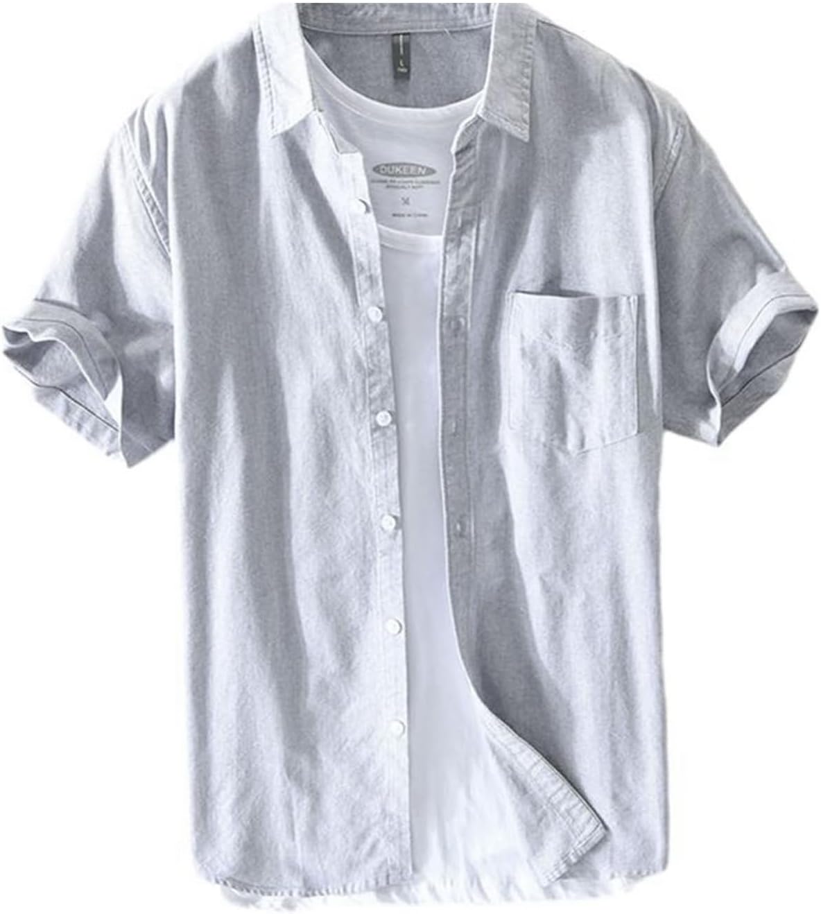 楽天サステナライフ綿シャツ 半袖 メンズ ワイシャツ ボタンダウン 開襟 速乾 透湿 通気 紫外線対策 日焼け止め ビッグサイズ ゆったり モード系 パーティー イベント サラサラ 派手 キレイ 重ね着