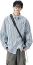 ストライプシャツ メンズ カジュアル 長袖シャツ 縞柄 体型カバー ビッグシルエット M-3XL ゆったり ボタンダウン 厚手 形態安定 サラサラ 汗染み防止 ...