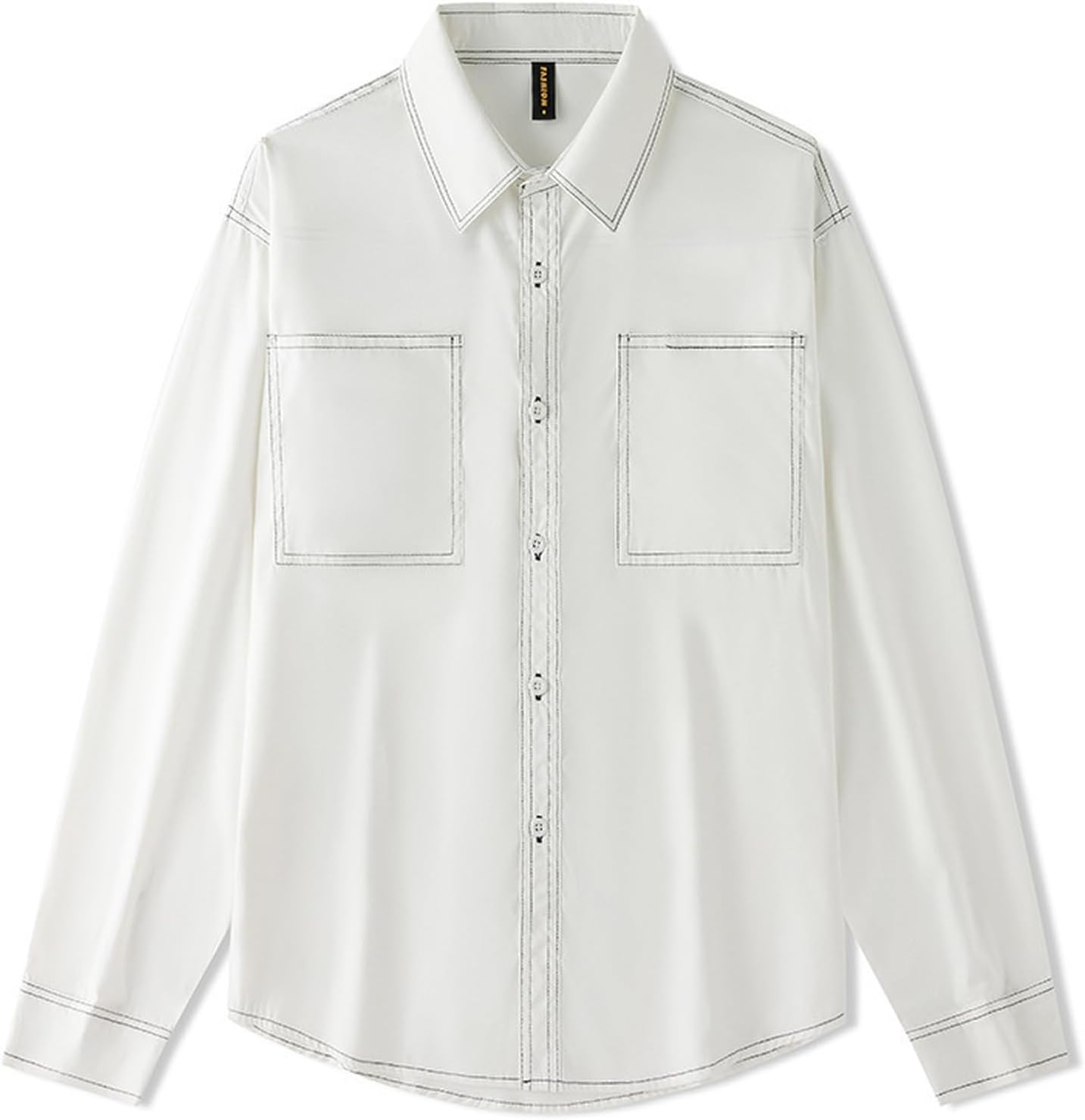 開襟シャツ 長袖 メンズ シャツジャケット カジュアルシャツ ブラウス 春服 秋服 折襟 オープンカラー ..