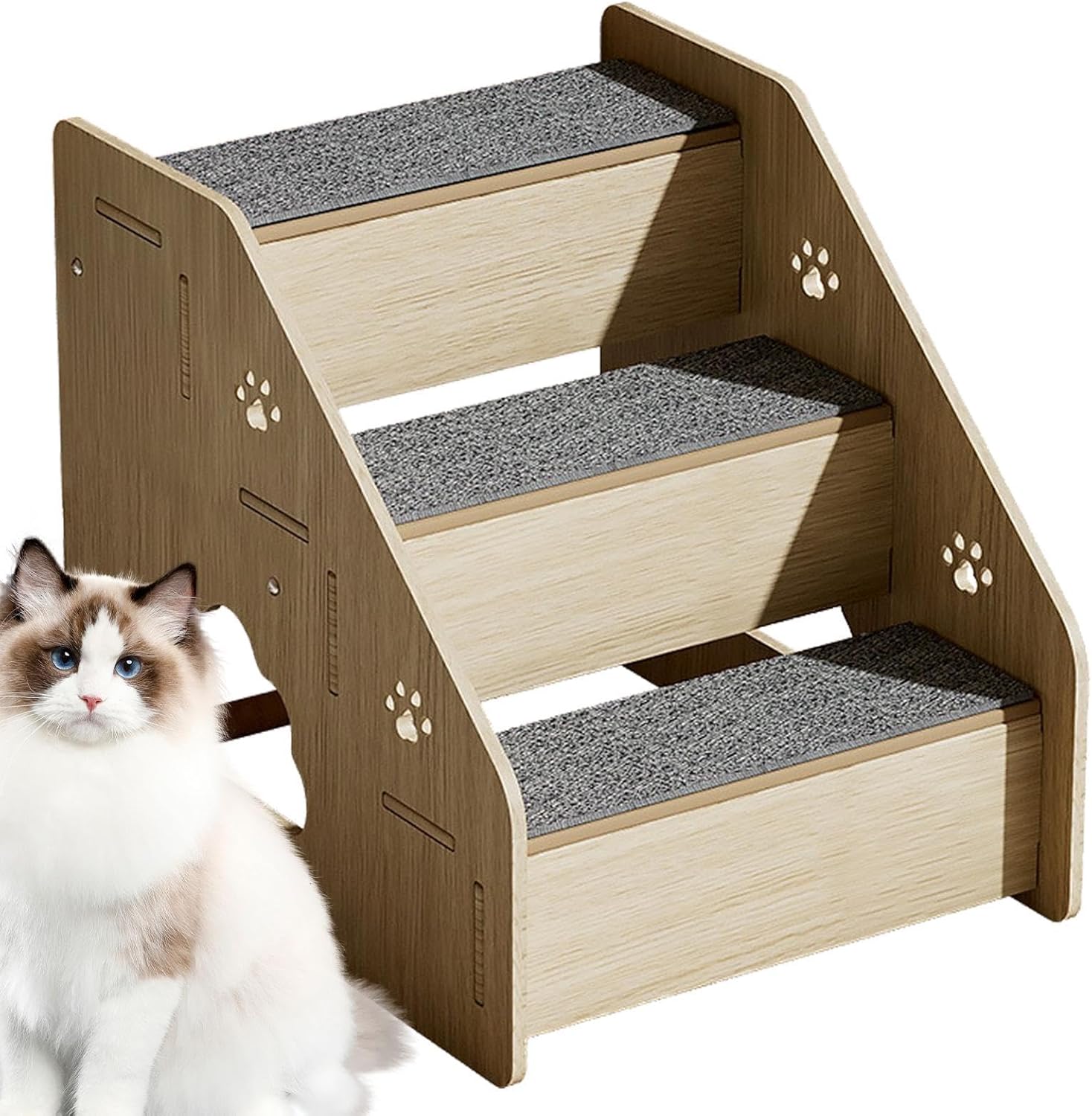 小型犬用犬用階段、ベッド用犬用ステップ | 小型犬用ペットステップポータブル木製ペット用階段小型犬..