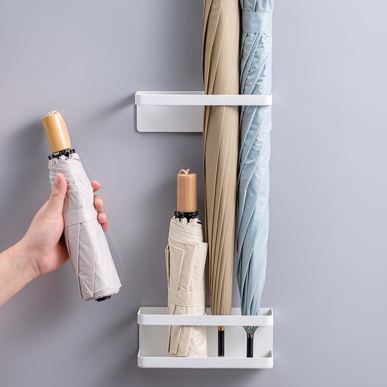 マグネット アンブレラスタンド ブラック 傘立て 多機能傘収納 省スペース玄関収納 屋外収納 トレー付..