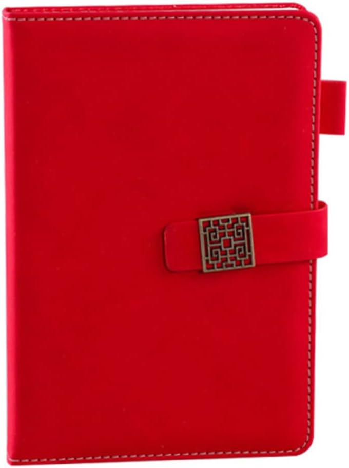 手帳 A5サイズ 2冊入り かわいい 横罫線入り しおり付き 大人 3レッド メモ手帳 ノート手手帳 PUレザー マグネットタイプ 罫線入り ビジネス手帳 スケ...