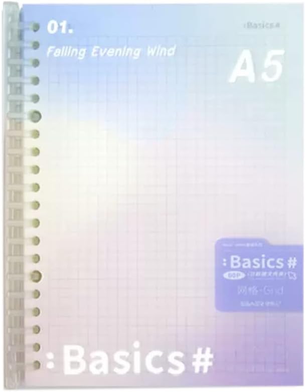 システム手帳 モダン ルーズリーフ手帳 120ページ 60枚 横罫 クリアバインダー リングカバータイプ ノートブック 日記帳 スケジュール帳 リングメモ帳 旅...