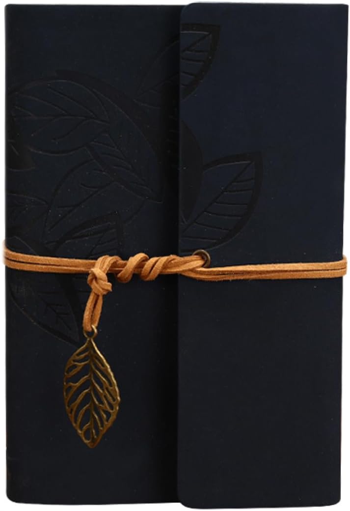 ビンテージレザーノート ヴィンテージ 手帳 ラベルジャーナル ノートダイアリー 表紙デザイン:無地 男性と女性のための弾性ストラップと毎日のメモ帳カバー ダイア...