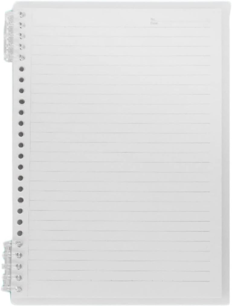 ノート システム手帳 ホワイト B5 罫線入り リングカバータイプ 4冊入り 横罫(8mm) 小さい 読書ノート 会議ノート B5 手帳 B5メモ帳 スケジュー...