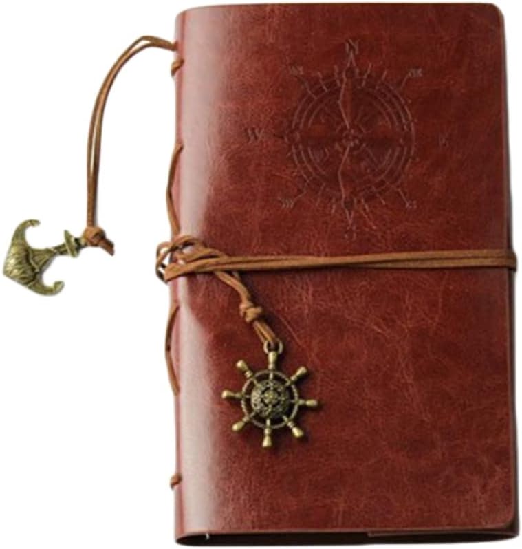 ヴィンテージレザージャーナル - ゴムバンド 素朴な紙 - 罫線入り ページ 差し替え可 ノート A5*2 ギフト スケッチブック アンティークスクラップブック...