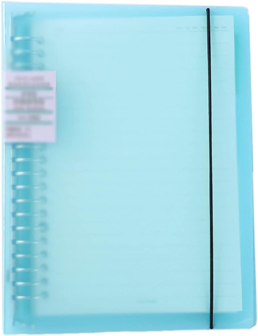 システム手帳 A5 グリーン リングノート a5 20穴 合金バインダー リングカバータイプ リングメモ帳 120ページ かわいい 横罫線入り リングノートタイ...