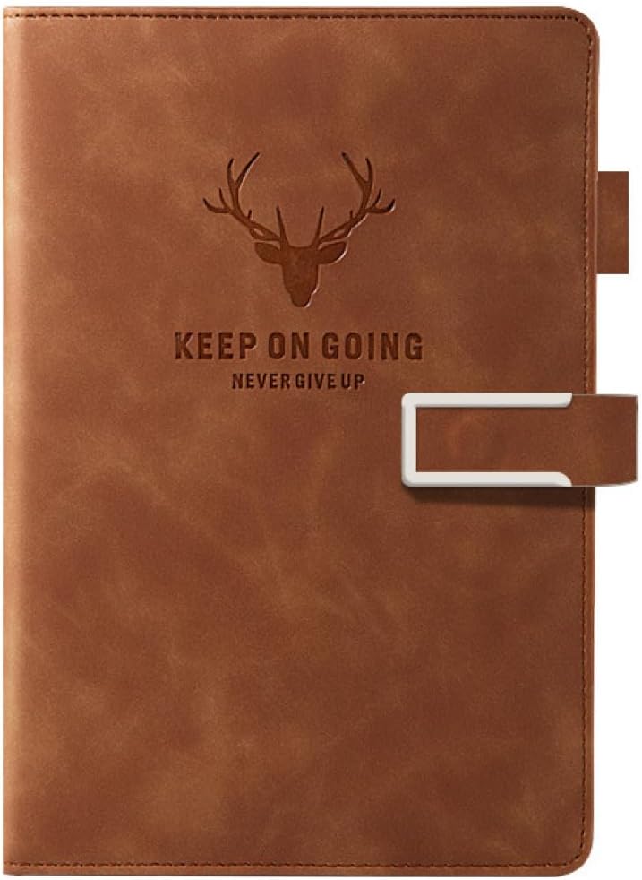 手帳 ノート ノートブック ウィークリーダイアリー ハードカバー 2本のリボンブックマーク ブラウン 100枚 200ページ 日常用 男性と女性 オシャレ A5...