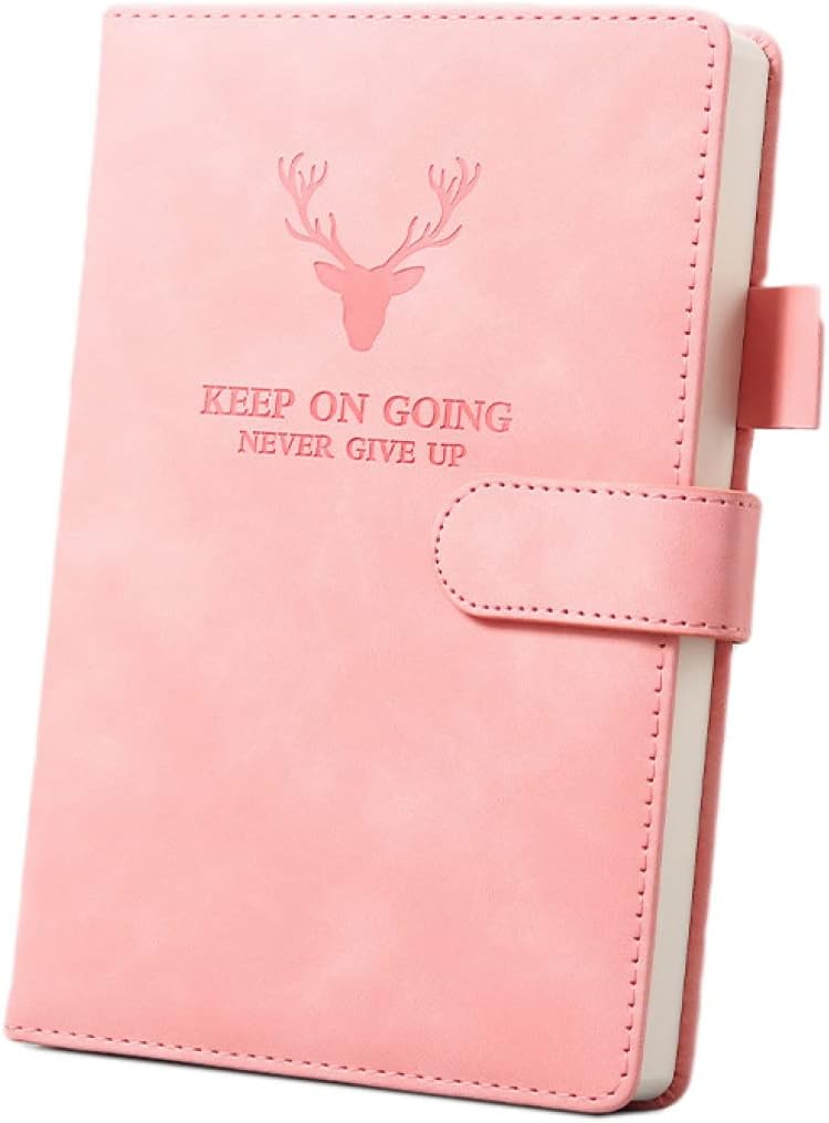 手帳 A5サイズ 2冊入り かわいい 横罫線入り しおり付き 大人 メモ手帳 ノート手手帳 PUレザー マグネットタイプ ピンク 罫線入り ビジネス手帳 スケジ...