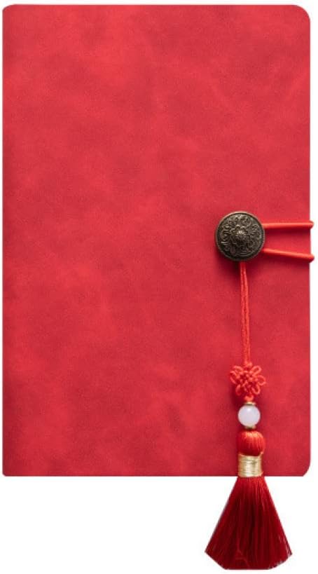 ノート ストラップバンド付き 横罫線入り A5メモ帳 レッド スケジュール帳 ビジネス オフィス用 ゴムバンド A5 手帳 横書き 罫線入り 水平開き 小さい ...