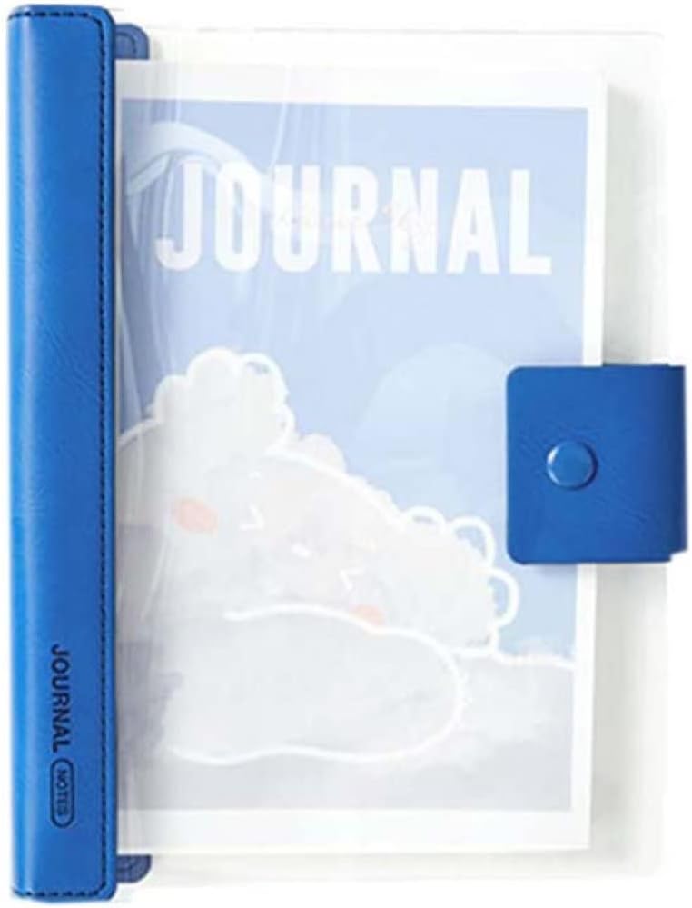 システム手帳 a5 A5 リングノート 6穴 クリアバインダー 青 横罫線入り (差し替えタイプ) システム手帳 手帳 かわいい 可愛い メモ帳 ノートダイアリ...