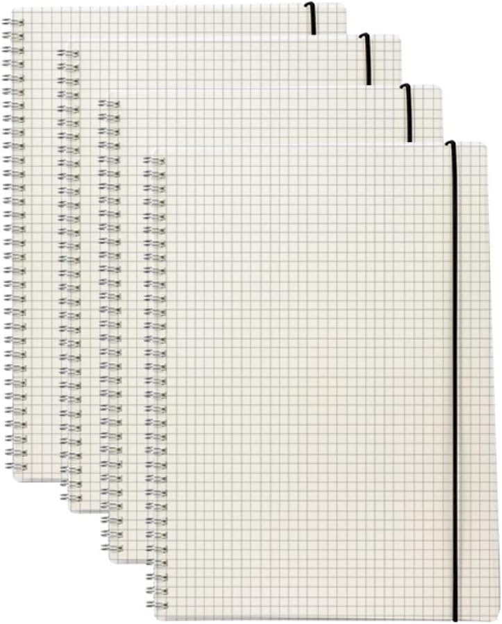 ノート B5 横罫ハードカバー ノート 手帳 横罫線入り A4*4 ノート 17.28 ページ 方眼 しおり紐 8mmの罫線幅 リングカバータイプ プレゼント-...