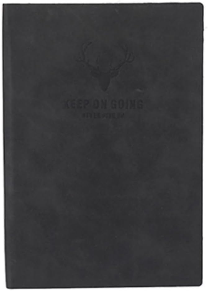 厚めハードカバーノートブック/ジャーナル A5 100gsm プレミアムペーパー カレッジ罫線入りノート オシャレ レザー しおり付き ダイアリーブック 横罫線...