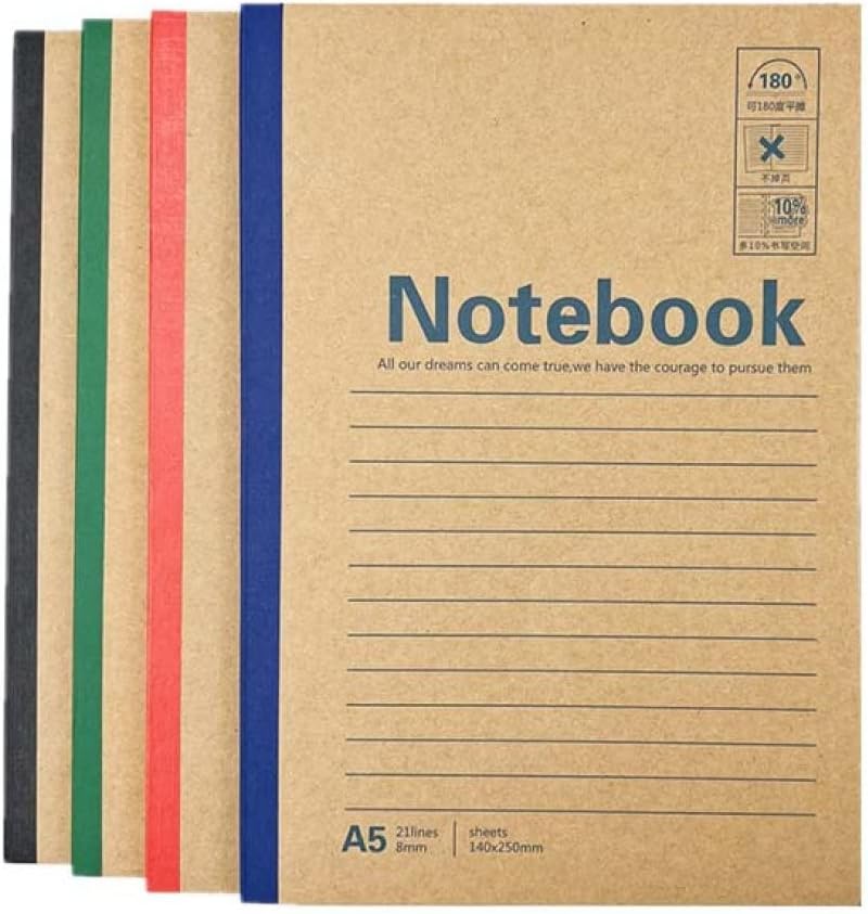 ノート A5 横罫線入り) 10冊組み a5メモ帳 色違い スケジュール帳 A5 手帳 色それぞれ10冊パック 罫線入り 水平開き notebook ビジネス用...
