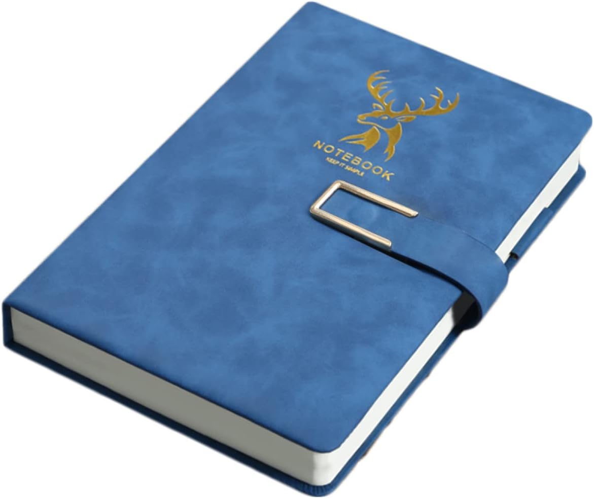 5 横罫線入り ペーパー 表紙デザイン:無地 A5*5 罫線入り 8mm 青 無地 メモ帳 ソフトカバー 水平開き ビジネス・会議ノート 日記ノート 日記帳 大...