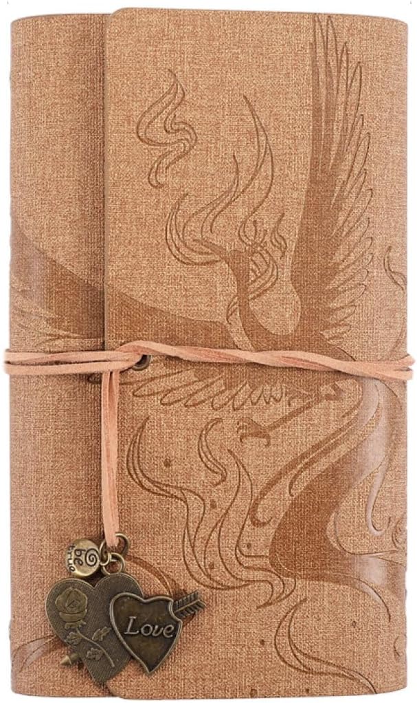 ビンテージレザーノート ヴィンテージフルグレインレザー 手帳 ラベルジャーナル ノートダイアリー シンプルなデザイン A6 男性と女性のための弾性ストラップと毎...