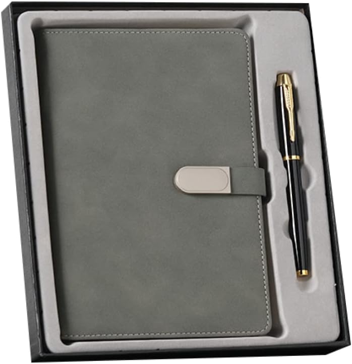 手帳 a5 240ページ 120枚紙 横14.2cm×縦21cm マグネットタイプ A5*5 しおりひも メモ 80g厚い紙 横罫線入り 中型ノート グリーン ...