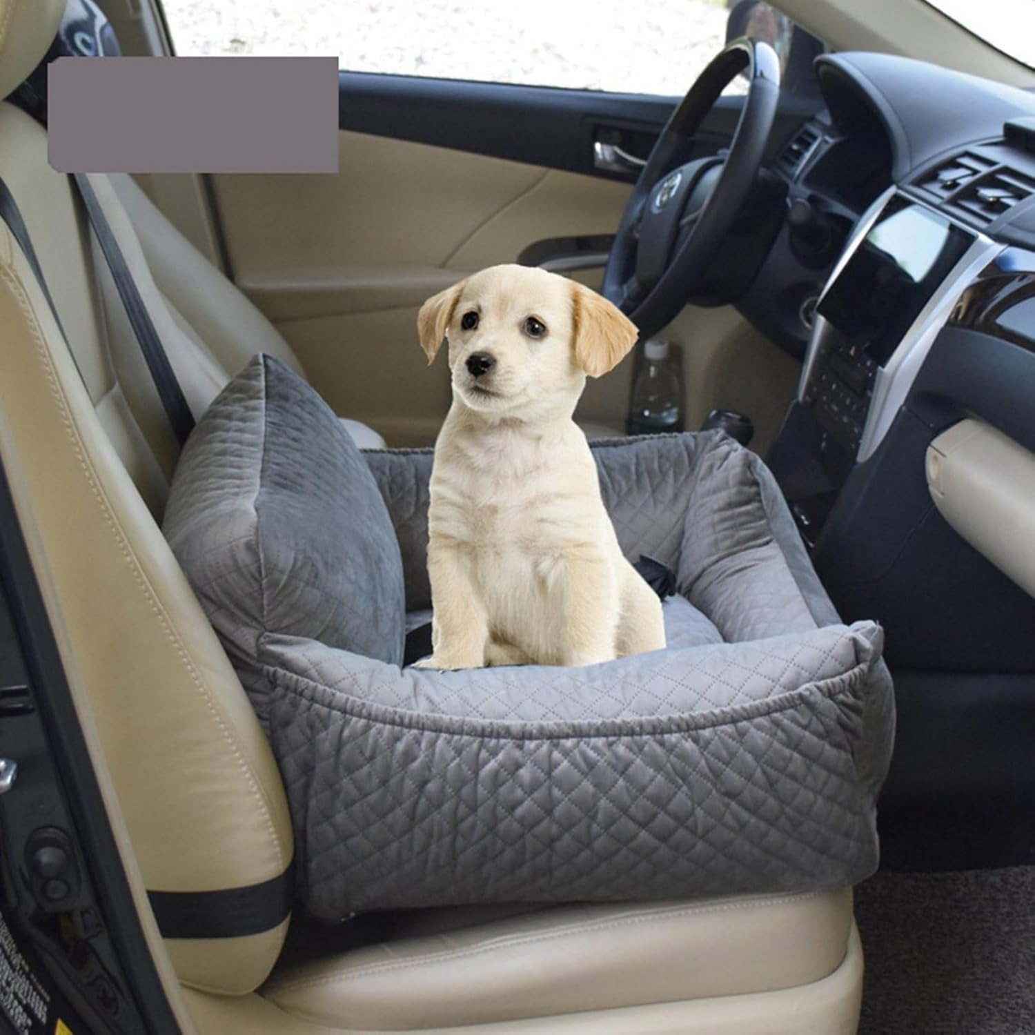 ペットドライブボックス カーシート 犬 猫助手席用 シートベルト付き 中小型犬 猫用 犬猫座布団用 ペッ..