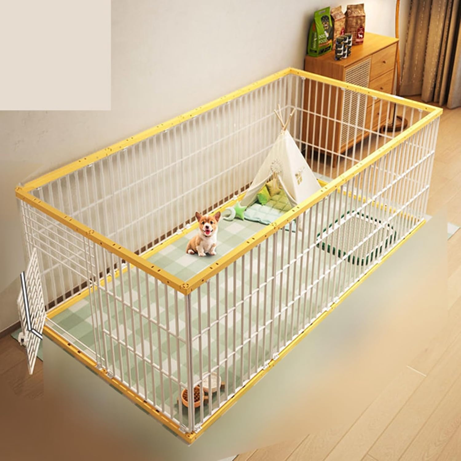 ペットフェンス 犬 ぺットサークル ドア付き 接続式 トイレトレーニング ペットケージ 小型犬 中型犬 ..