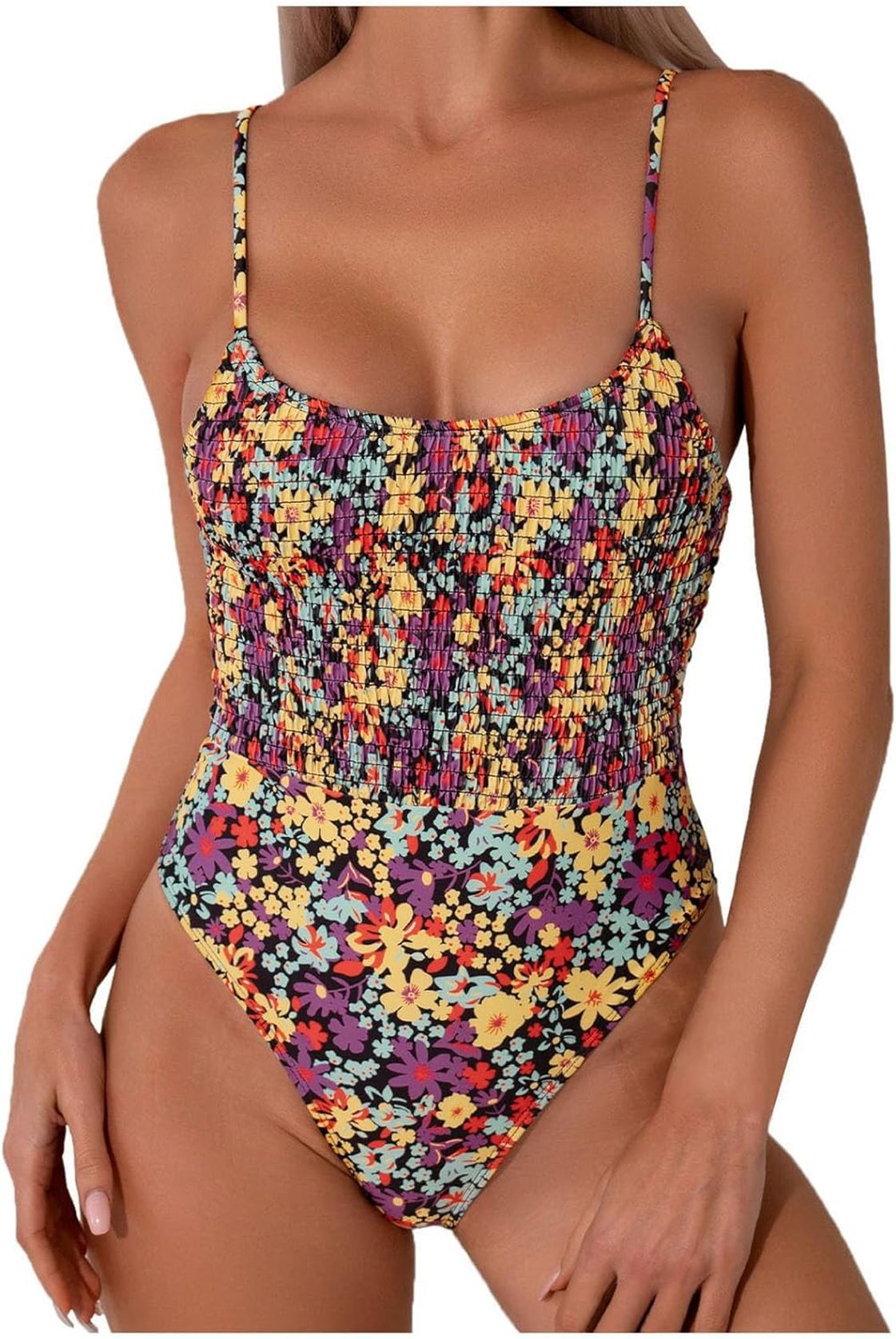 水着 レディース ワンピース 体型カバー ビキニ スイムウェア 競泳 水着 女性のファッショナブルな花柄ストラップレス水着 内蔵ブラパッド付き 吸汗速乾 着痩せ 伸縮性 水泳 温泉 ビーチ プール サ