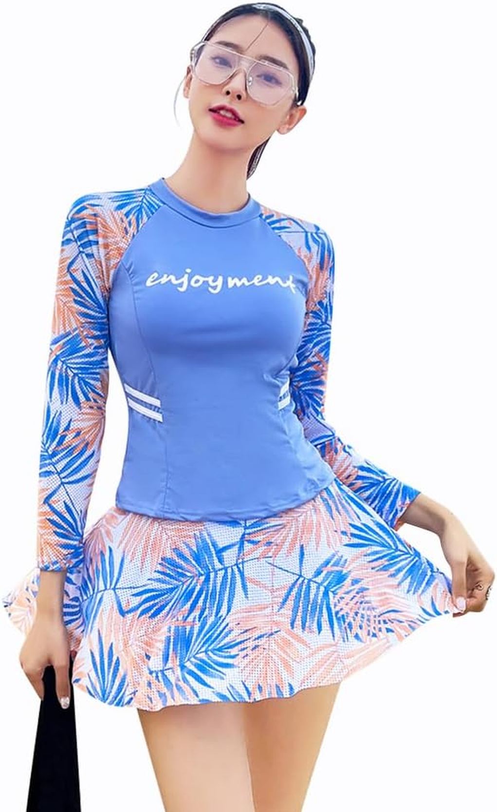 水着 レディース 2点セット フィットネス 長袖 セパレーツ ラッシュガード 可愛い パット付き 体型カバー 女性 ワイヤーなし UVカット 可愛い おしゃれ セクシー カバーアップ水着 ェア 水泳服