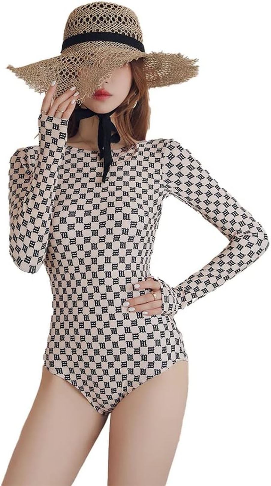 水着レディース一体型パッド付きノー...