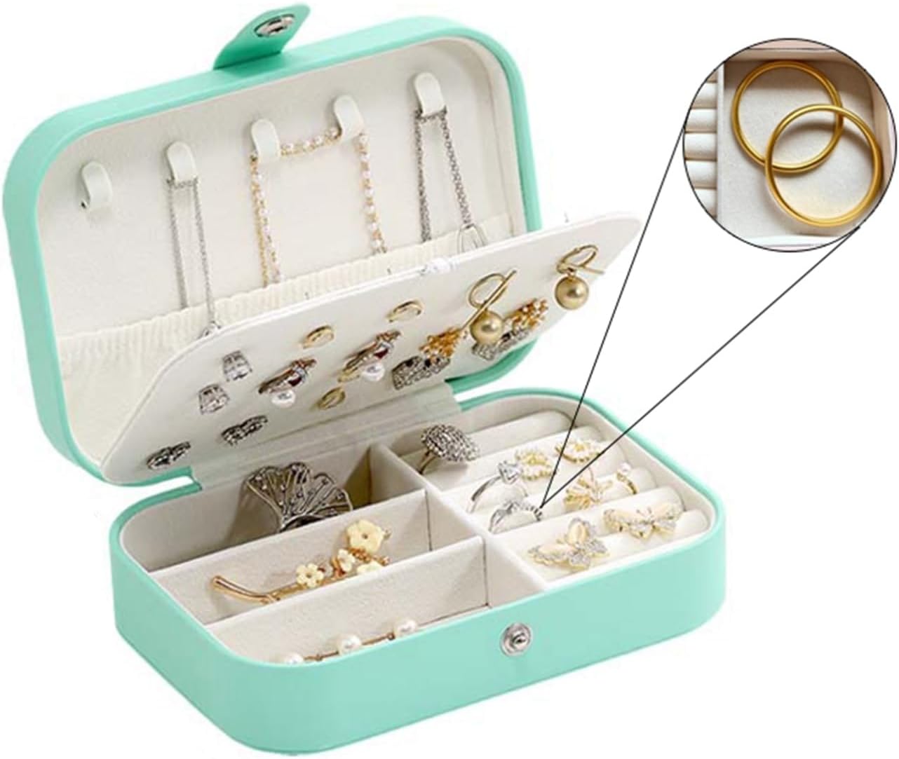 ジュエリーボックス 2層あり レディース ジュエリーアクセサリー収納 puレザー バックル 蓋付き 宝石箱..