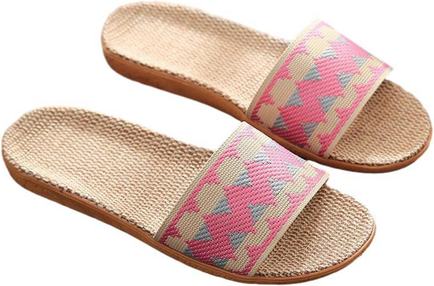 スリッパ リネン素材 亜麻編み エスニック風 屋内スリッパ 和風 室内履き替え 大きいサイズ むれない 涼感 滑り止め 静音 消臭 耐久性 シンプル 春夏 四季 部屋用 ベランダ 温泉 旅館 下駄