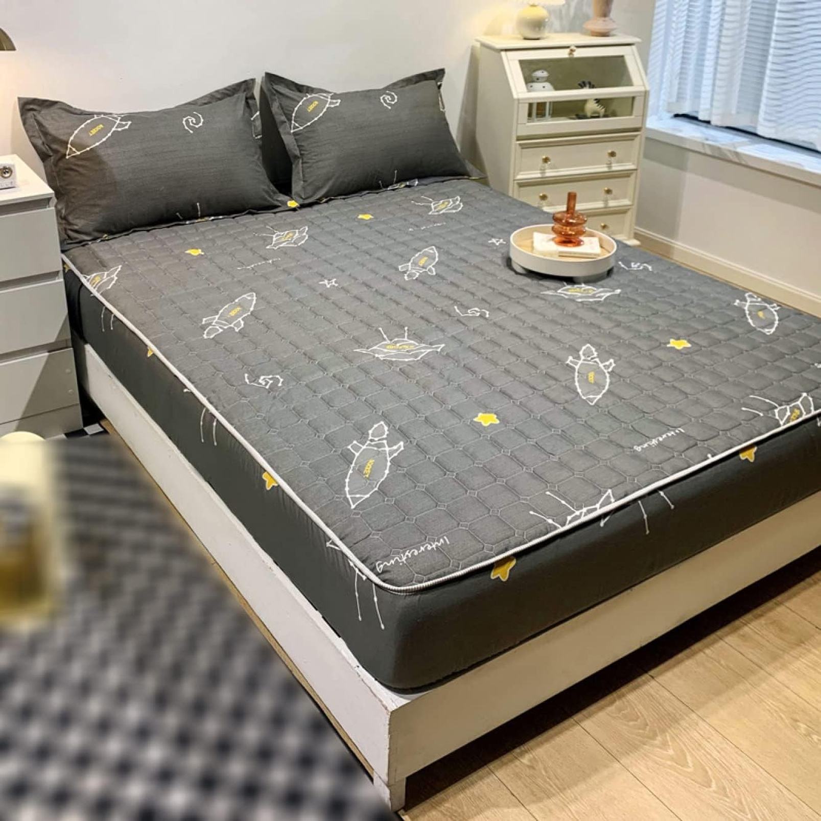 夏でも冬でもふわさら敷きパッド 一体型 BOXシーツ タイプ シングル パッド一体型ボックスシーツ ダブ..