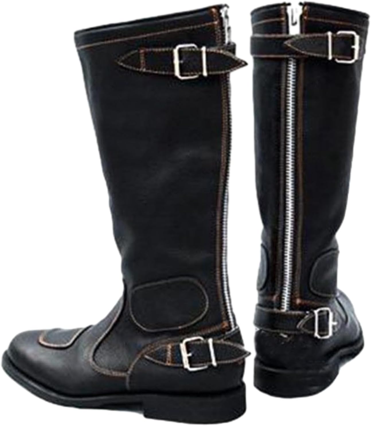 ロングブーツ 乗馬ブーツ ジョッキーブーツ メンズ バックジップ 大きめ オートバイ靴 四季 騎士靴 ク..