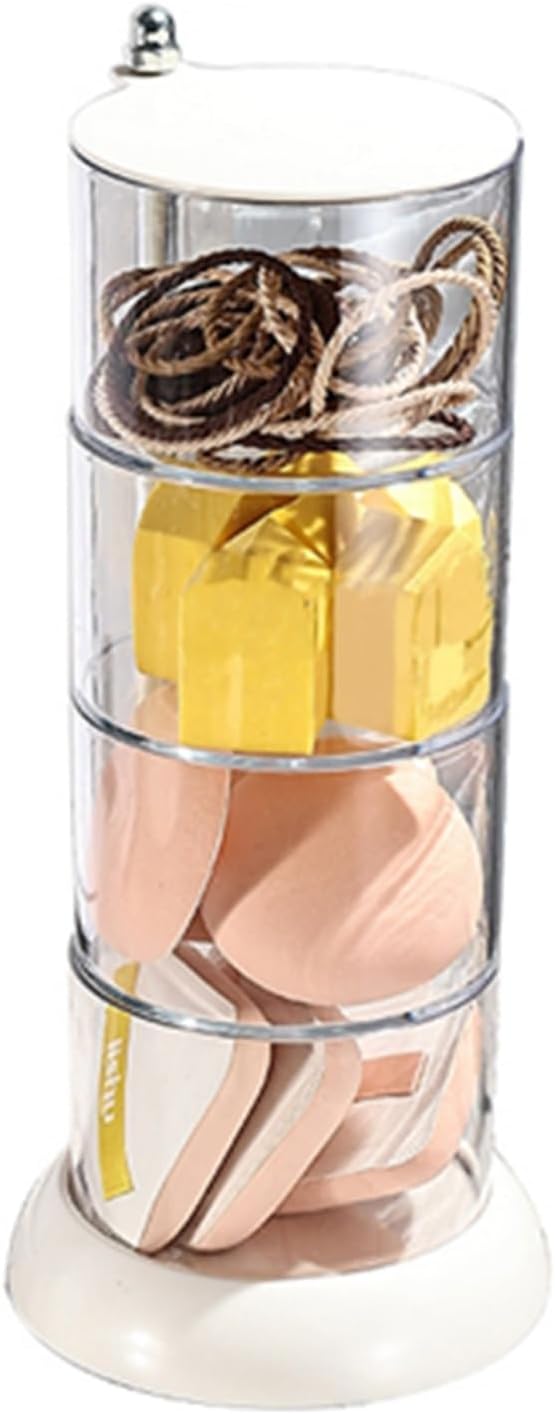 卓上収納ケース 収納ケース 透明 回転自由 円筒型 レディース 3層 回転 アクセサリーボックス 小物整理..