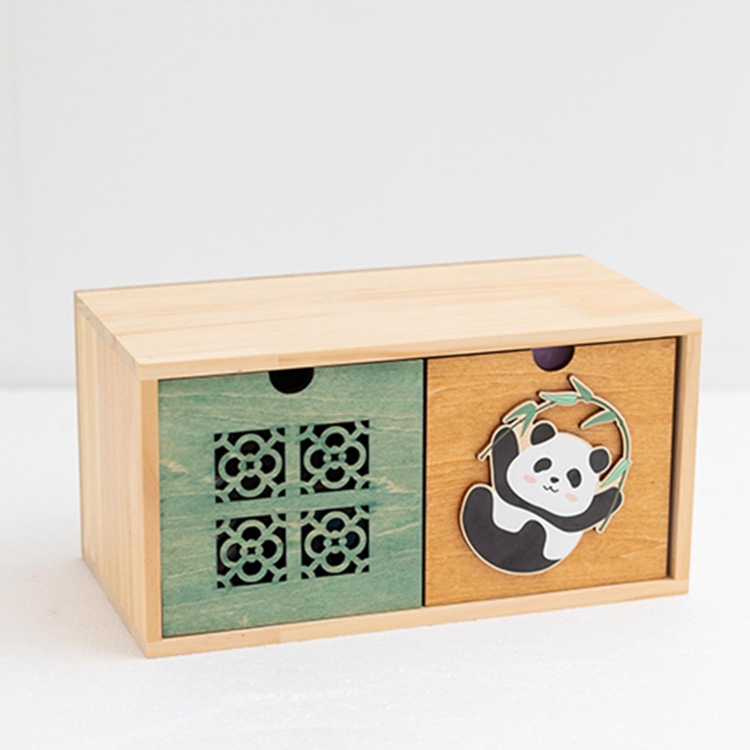 卓上収納ボックス パンダ 引き出し 木製 ミニ 卓上 ミニ引き出し小物入れ 小物収納ボックス 多機能 大..