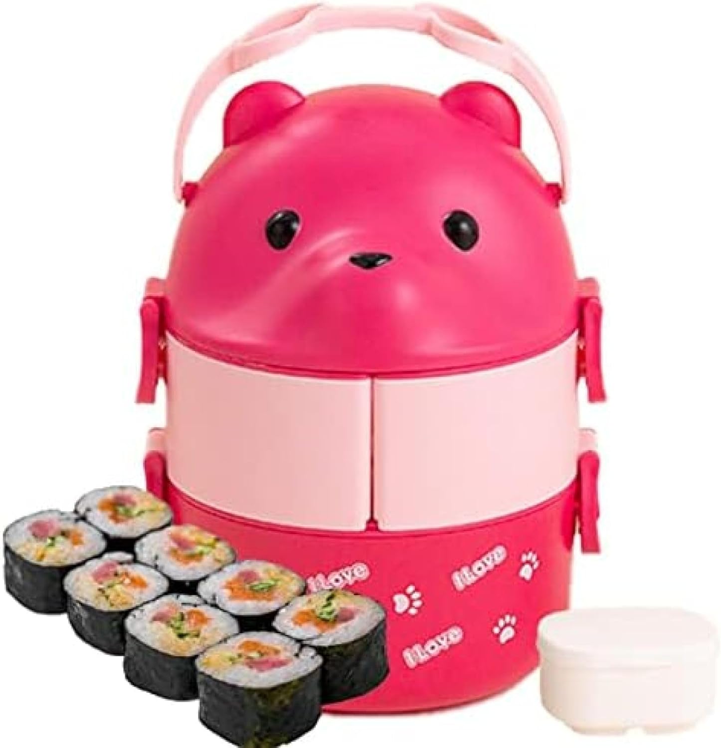 ランチ用の温かい食品容器 眼鏡くま漏れ防止二重層弁当箱 | ポータブル大容量弁当スタイルのデザイン食..