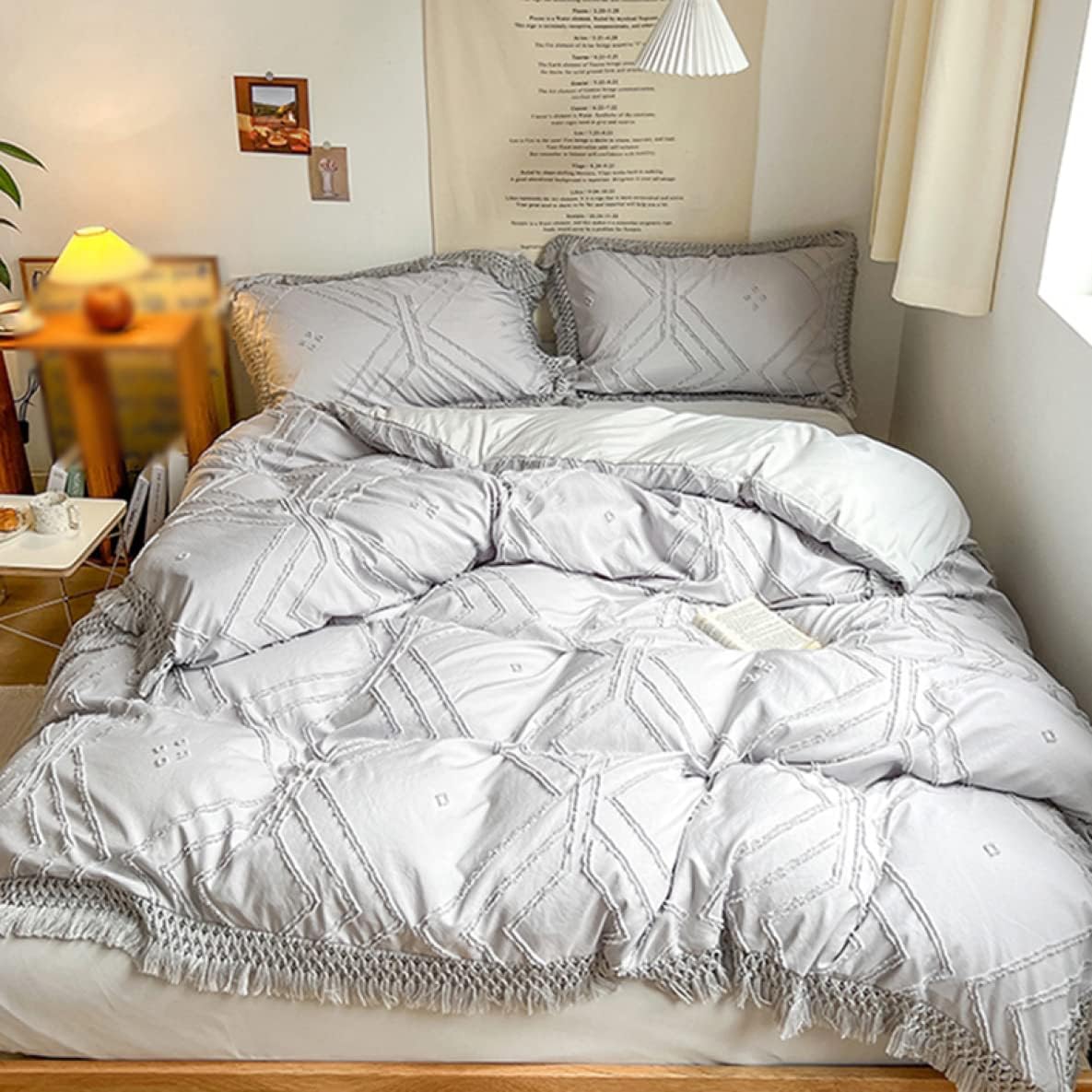 布団カバー セット 掛け布団カバー 3点セット シングル ダブル クイーン 布団カバー タッセル付き おし..