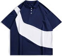 ポロシャツ パッチワーク メンズ Tシャツ カジュアルシャツ 夏用 折り襟 半袖 切り替え 薄手 軽い 速乾吸汗 通気性いい サマーシャツ シンプル ゆったり ...