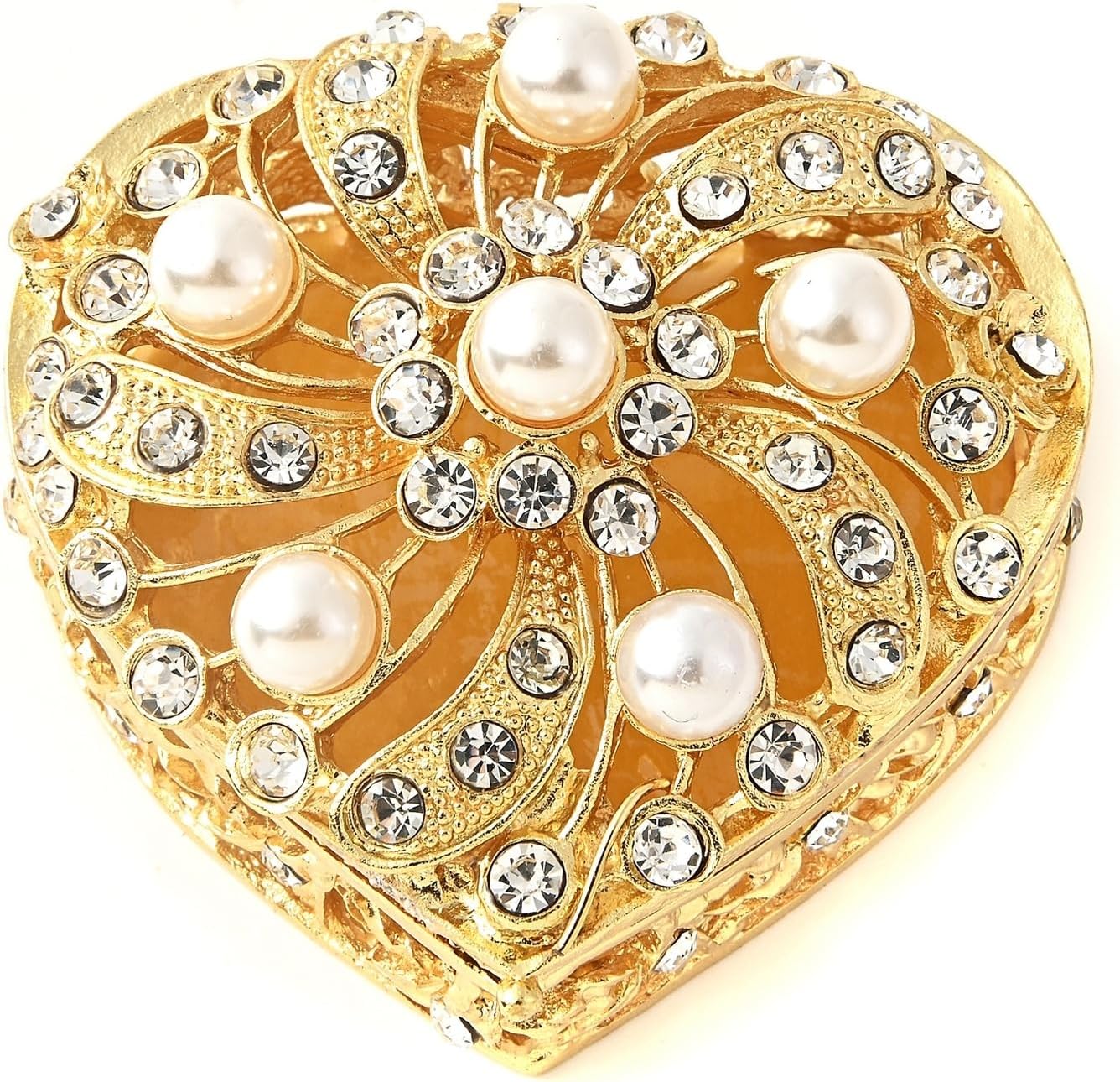 ジュエリーボックス アクセサリーケース 宝石箱 ダイヤモンド付き 小さめ 指輪 リング ペンダント 広々とした 卓上 エレガント 女の子 引き出し式 防塵 卓上整理 ディスプレイ用 6*5.7*4