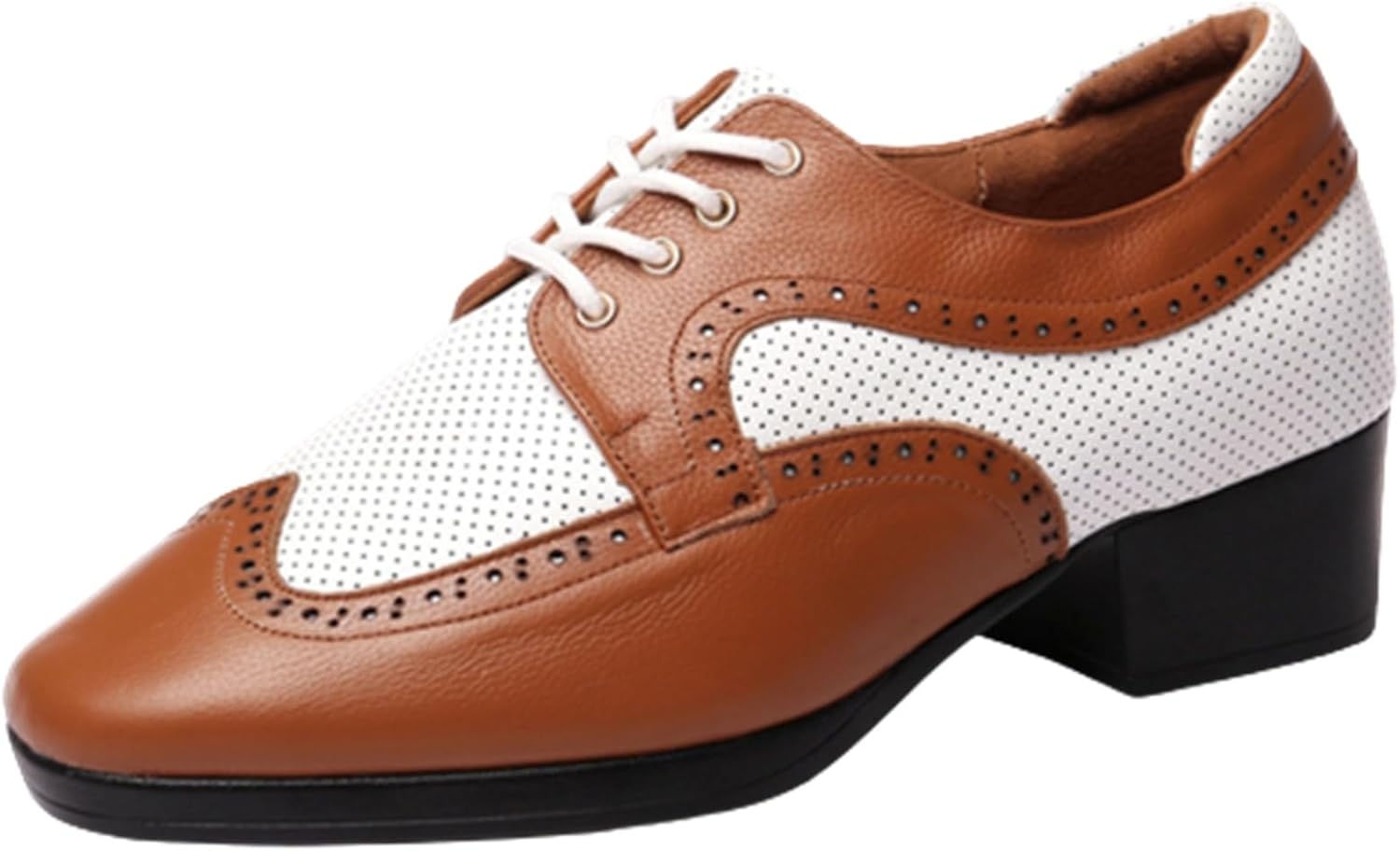 メンズ 社交ダンスシューズ パッチワーク ヒール4.5cm ダンスシューズ メンズ フルソール メッシュ PU..