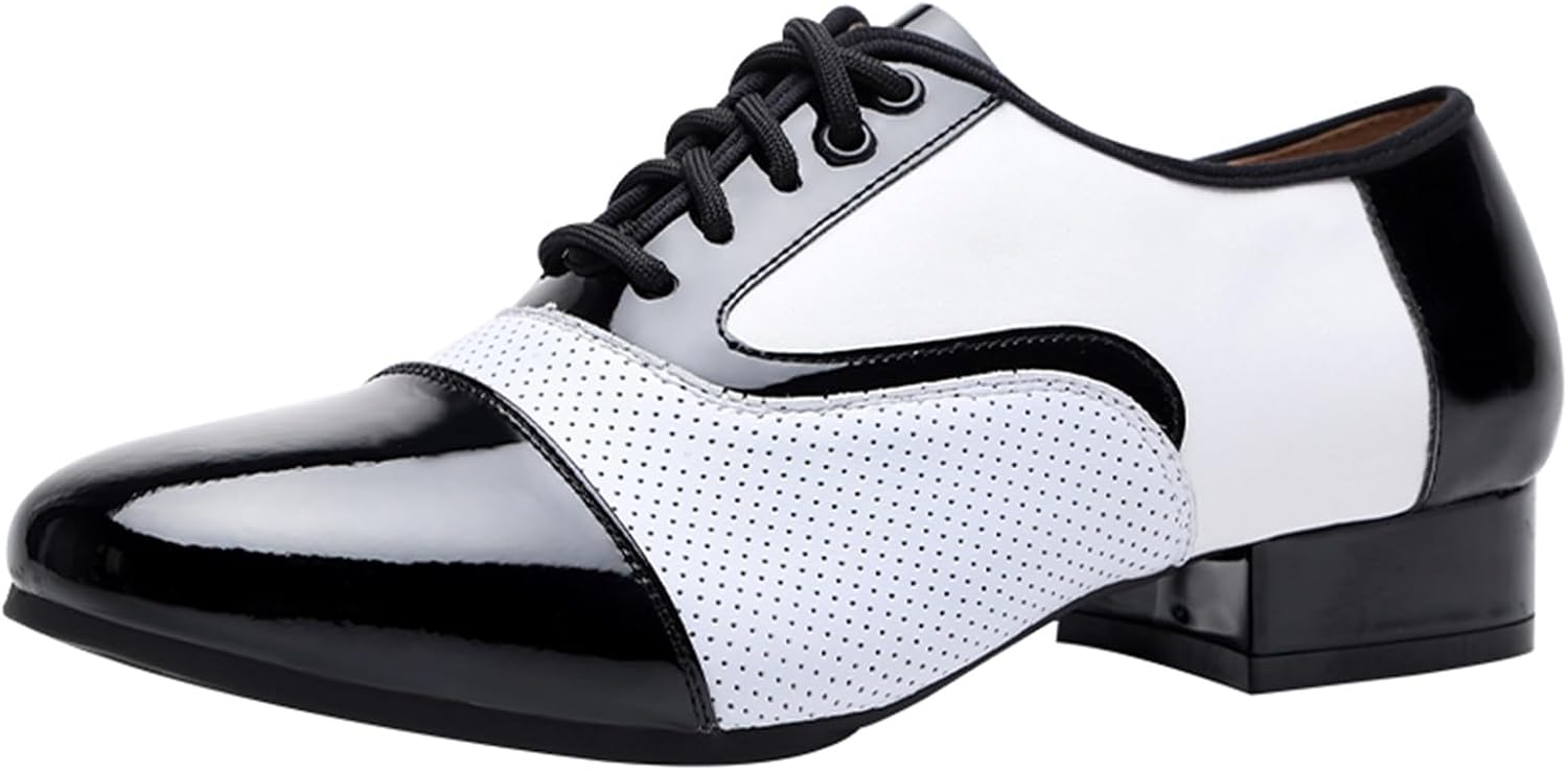 ダンスシューズ 本革 メンズ モダンダンスシューズ エナメル 牛革 男女兼用 軽量 通気性 ノンスリップ ..