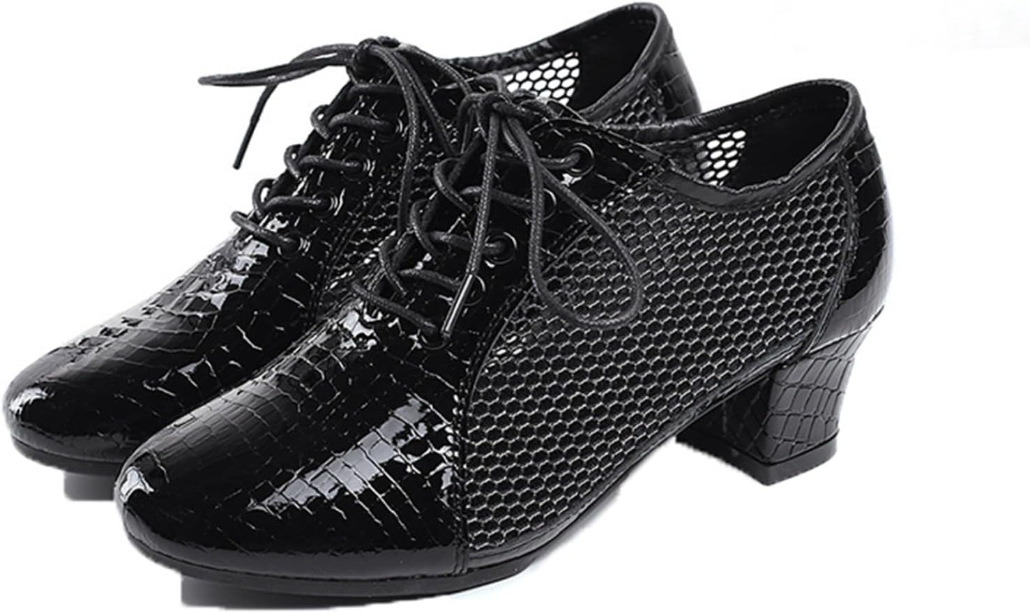 ダンスシューズ パッチワーク クロコダイル柄 パンチング 社交ダンス シューズ ジャズ靴 レザー 革靴 ..