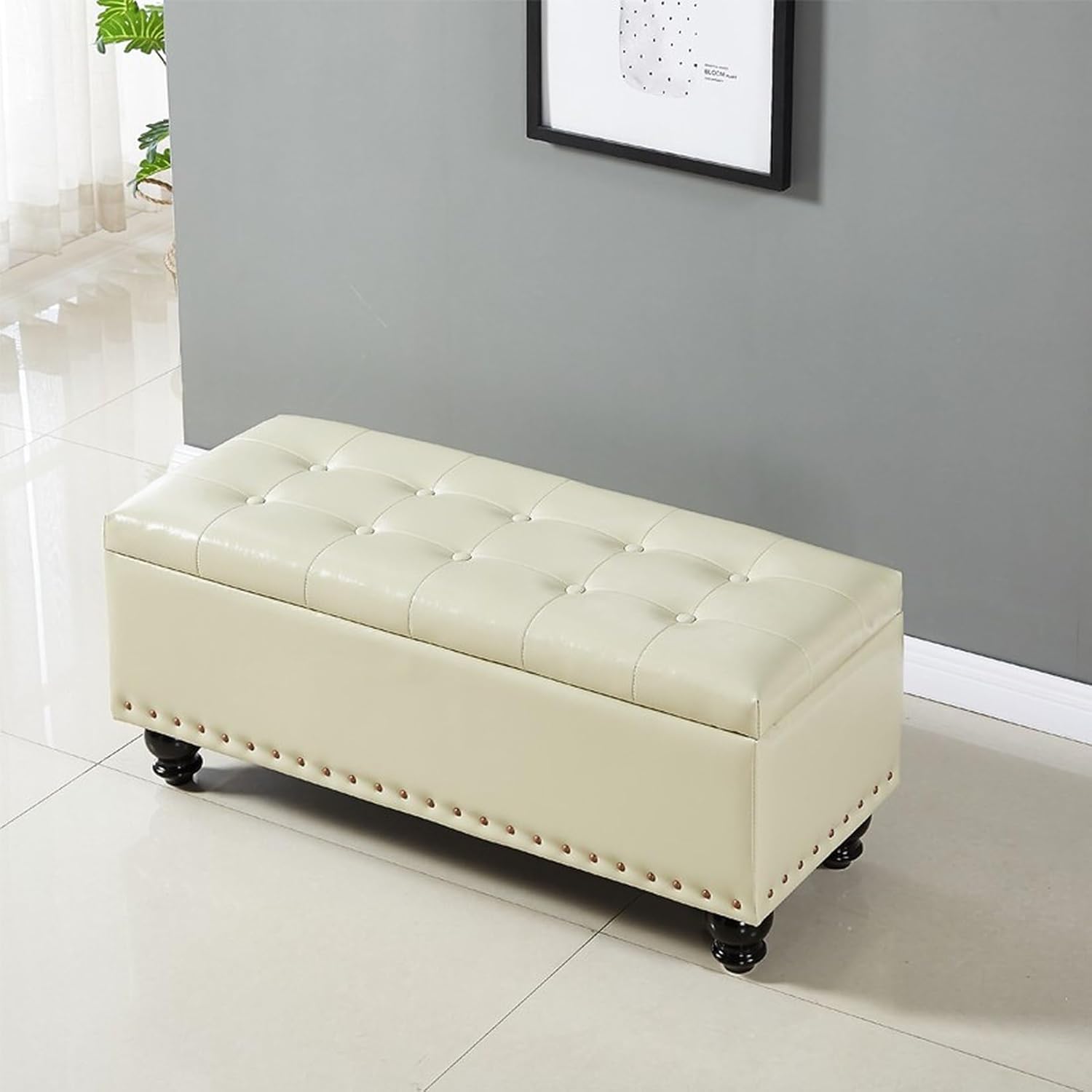 収納スツール ベンチソファ 120*40*45CM ふた付き 収納ボックス 座れる 椅子 オットマン タイプ2 スト..