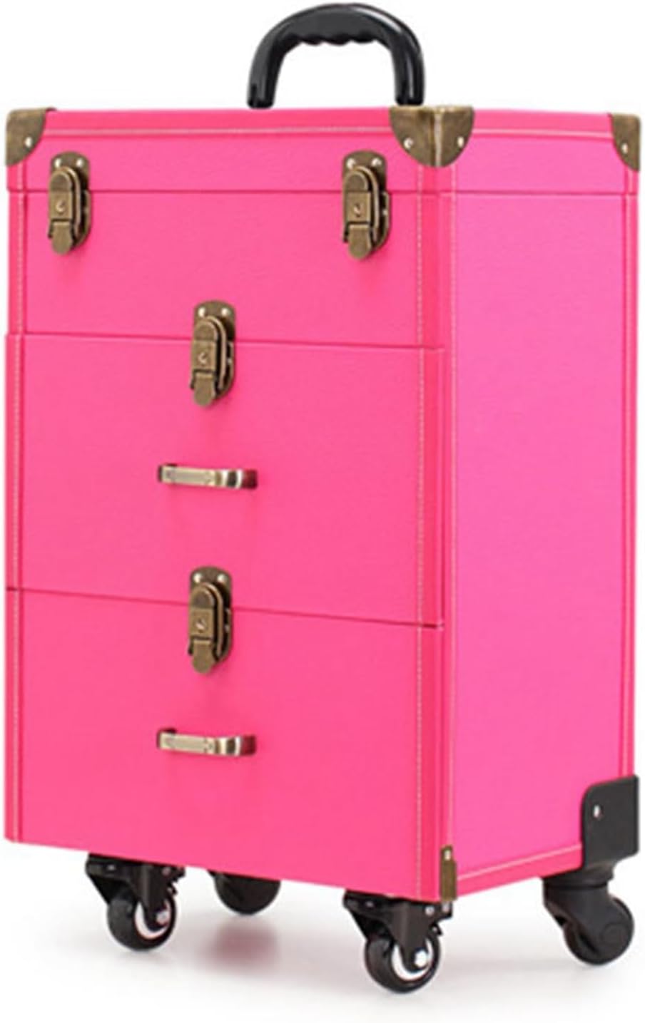 プロ 収納ボックス メイク箱 大容量 収納ケース キャスター付き キャリーボックス 仕切り付き 引き出し 静音性 レトロ 化粧品収納 整理整頓 化粧品収納オーガナイザー トラベル 旅行 贈り物