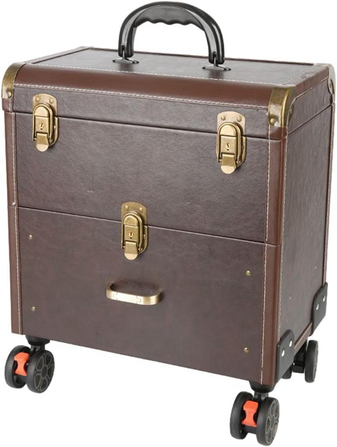 キャスター付き トロリーケース プロ用メイクボックス プロ仕様 ブレーキ車輪 引き出し 大容量 化粧ケ..