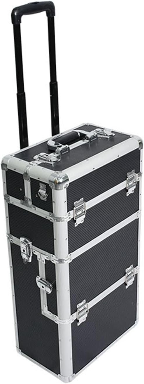 プロ用 メイクボックス 大容量 業務用化粧ケース キャスター付き 大型 キャリー たっぷり収納 仕切り付き キャリングケース 仕切り コスメボックス 化粧品箱 美容師 大型トロリー トラベル 旅行 お